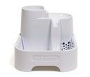 A front view on an empty Cat Mate fountain in white on a white background