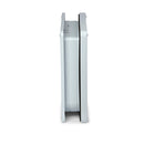 A side view of the white Cat Mate four way locking cat flap with wall liner up to two inches, on a clear background