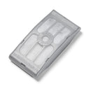 A single replacement three-stage filter cartridge in a grey case for a Cat Mate brand pet water fountain on a white background