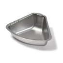 Stainless steel bowl insert on a white background