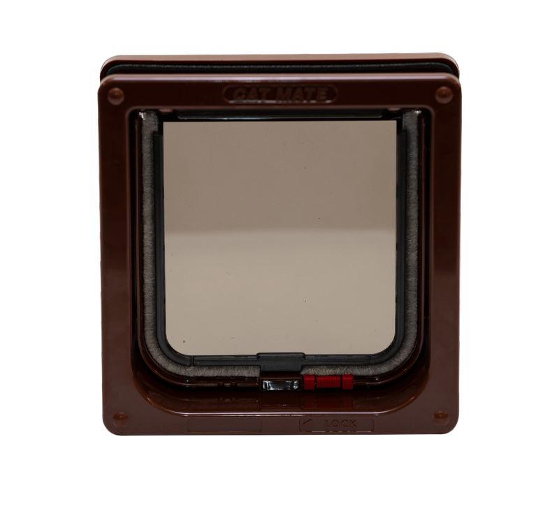 Lockable Cat Flap with Door Liner to 50mm Brown (2 inches) (234B)