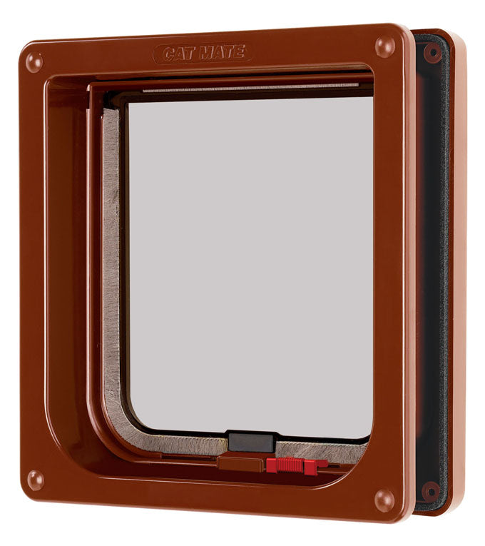 Lockable Cat Flap with Door Liner to 50mm Brown (2 inches) (234B)