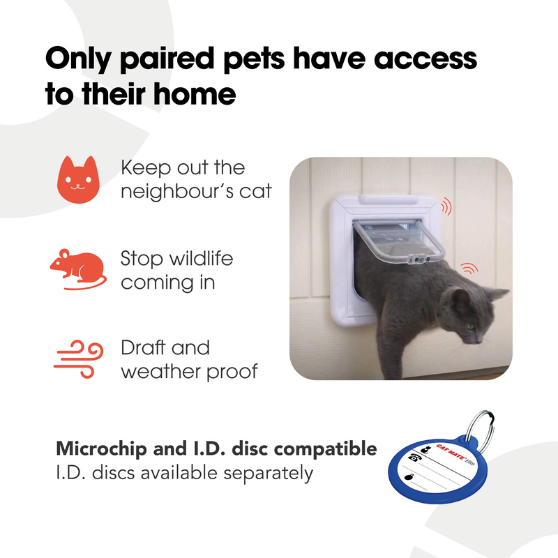 Elite Microchip Cat Flap with Timer Control – White (355W)