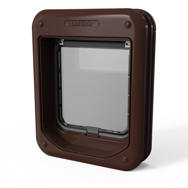 Cat Mate Rotary 4-Way-Locking Cat Flap – Brown (358B)