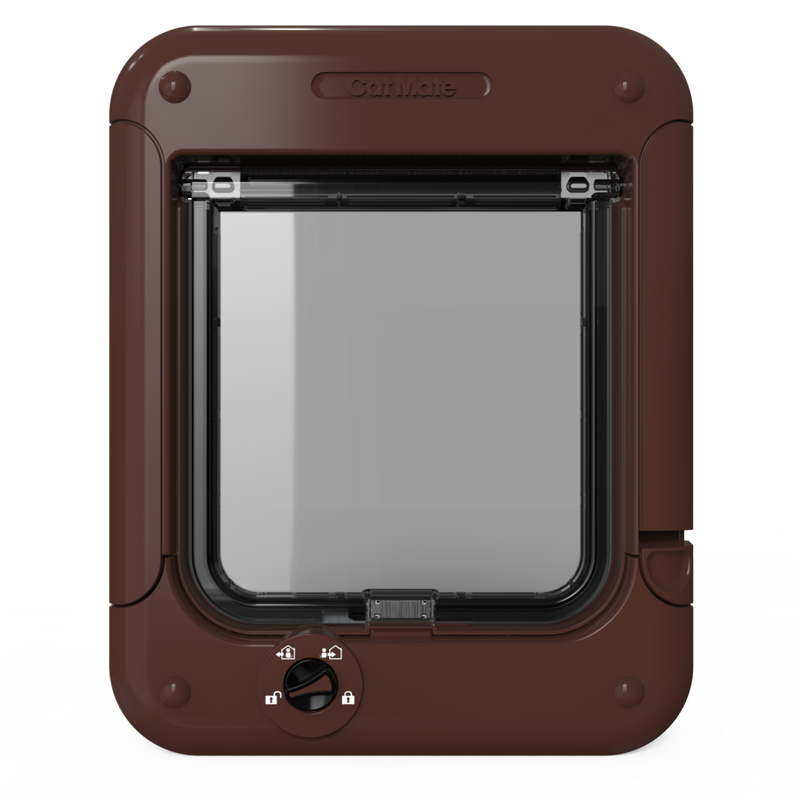 Cat Mate Rotary 4-Way-Locking Cat Flap – Brown (358B)