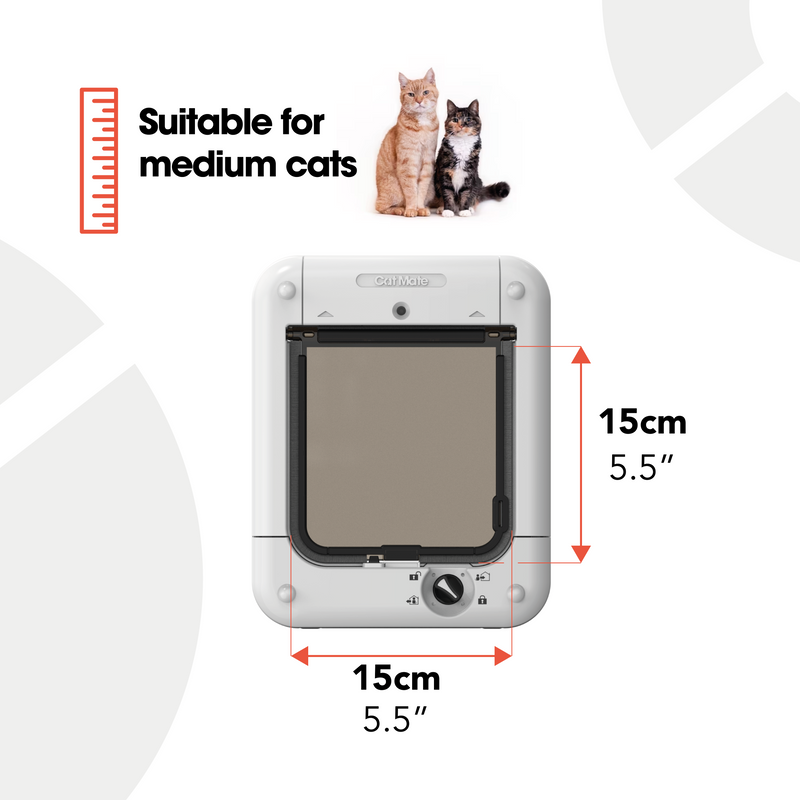 Puerta para gatos con microchip – Blanca (360W)