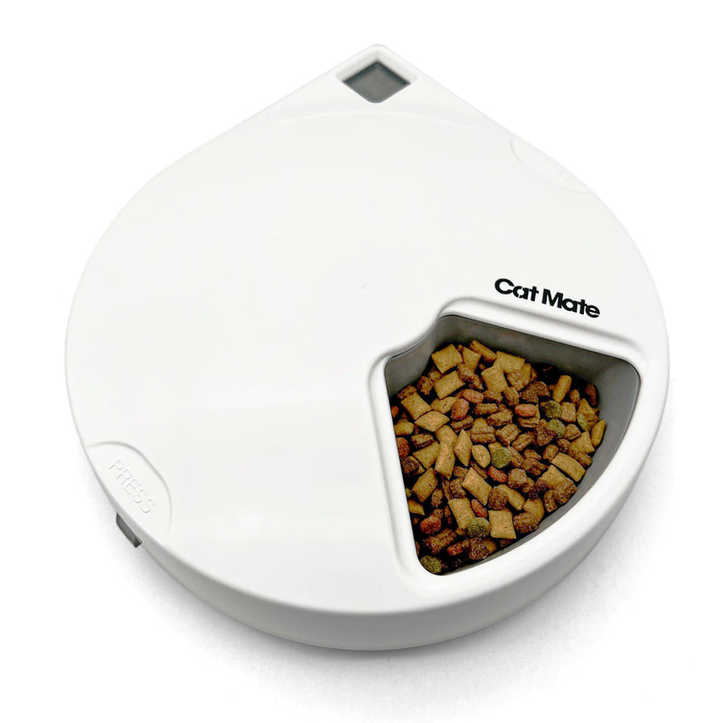 Comedero automático para mascotas de cinco comidas con temporizador digital (C500)