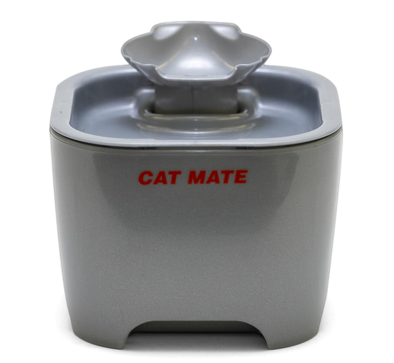 Fontaine pour animaux de compagnie à deux niveaux et trois litres Cat Mate – Titane (411)