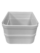 A pair of white wall liners stacked together on a clear background 