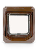 Closer Pets Rotary 4-Way-Locking Cat Flap - Brown (CP358B)