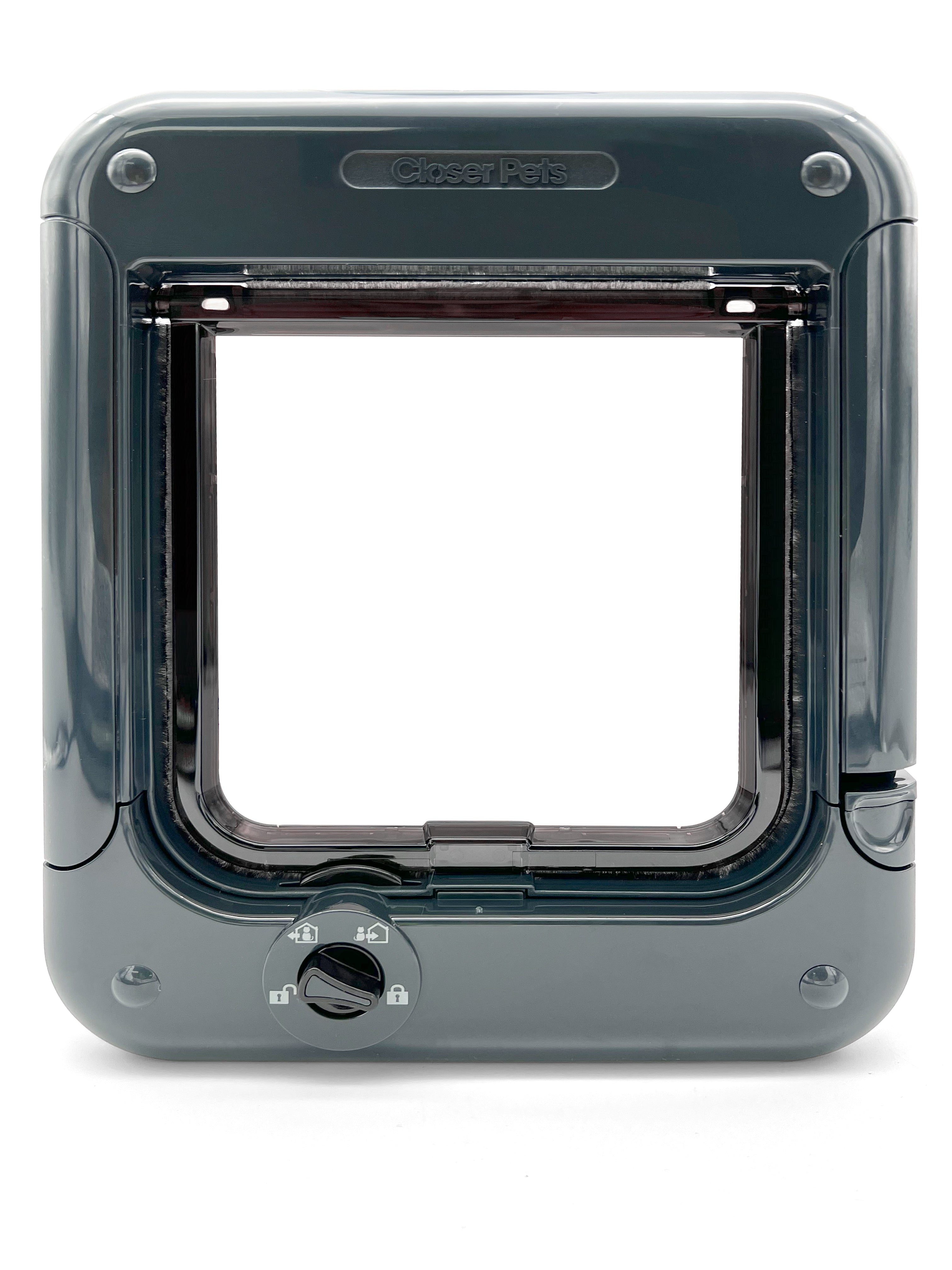 Closer Pets Rotary 4-Way-Locking Cat Flap - Dark Gray (CP358G)