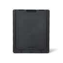 A view of the back of the dog door  in grey made by Dog Mate on a white background 