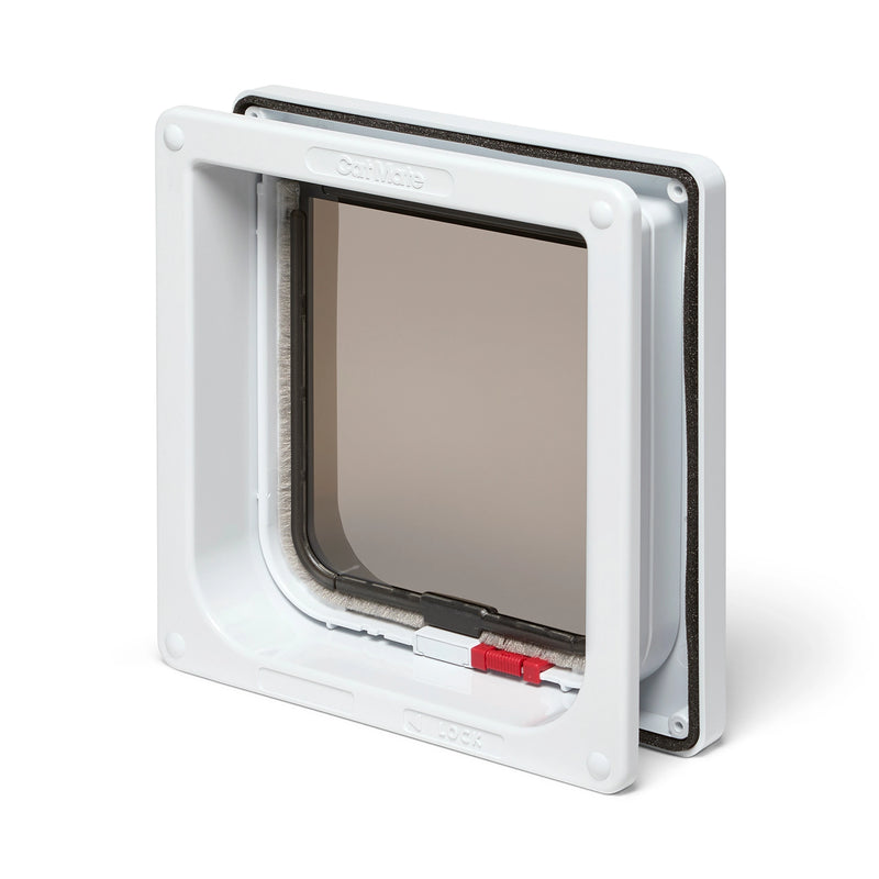 Puerta para gatos con cerradura y revestimiento de puerta de hasta 50 mm (2 pulgadas) (234)