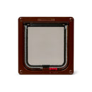 Cat Mate pet door in brown suitable for average size cats with a clear flap and two-way manual locking system on a white background