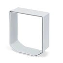 A single white wall liner for use with installing specific cat flaps in to a wall or door on a white background 