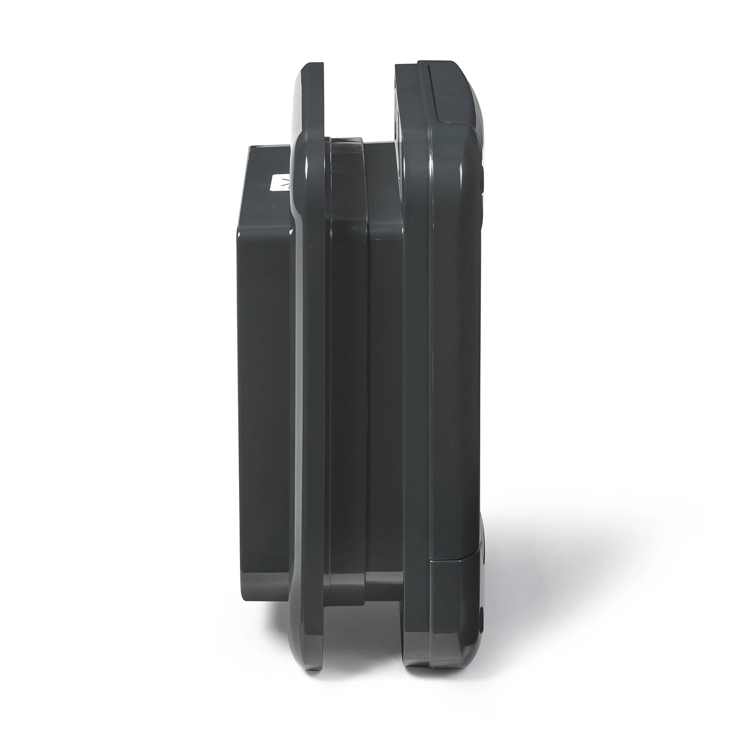 A side on view of the microchip activated cat flap which is self lining up to 3 3/8 inches and can be installed into most doors and walls 