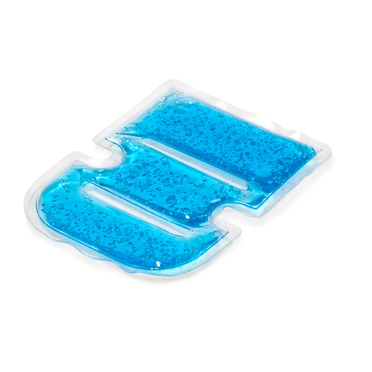 Angled view of the reusable blue icepack for the Cat Mate one-bowl feeder on a white background 