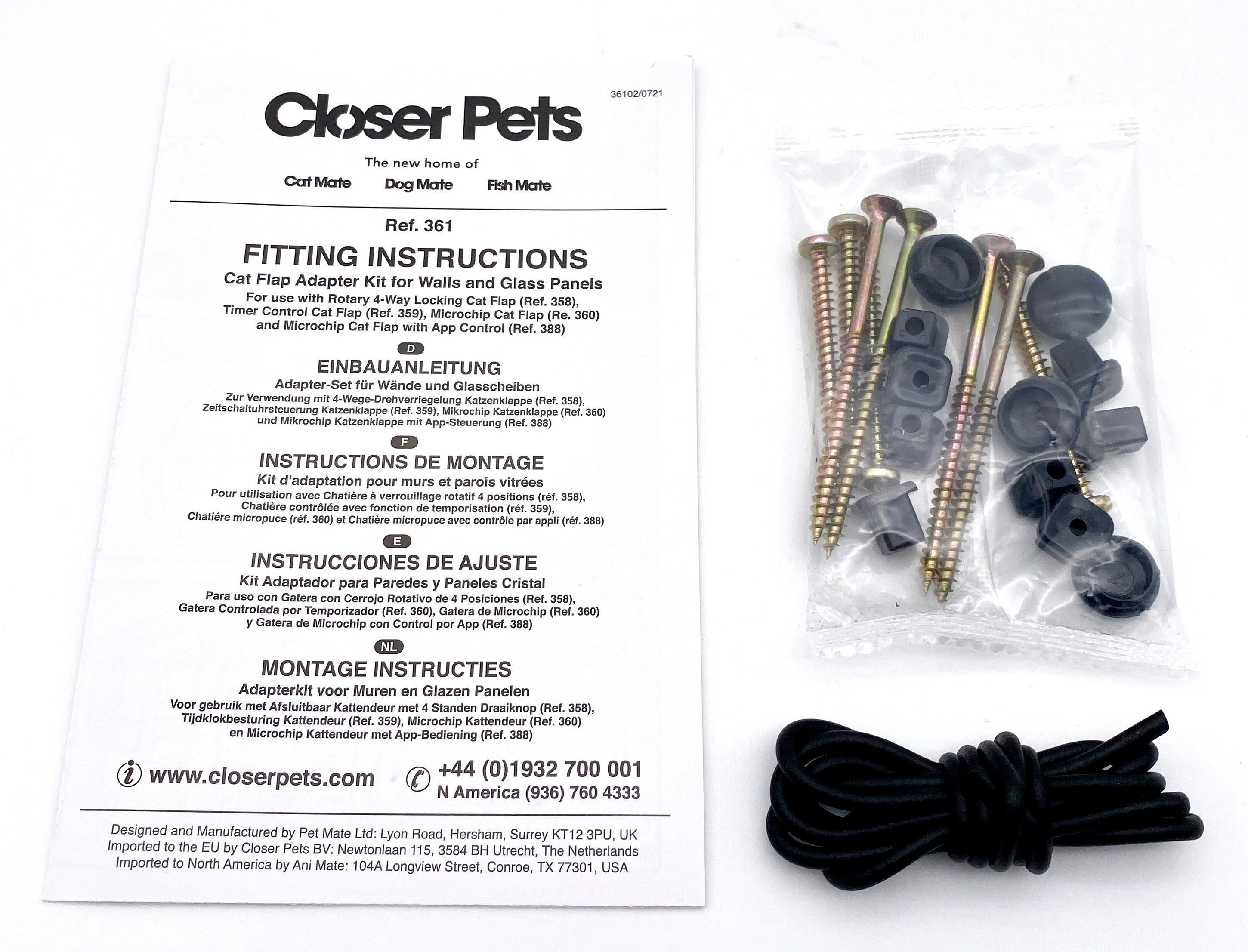An image of the fitting instructions and the components 