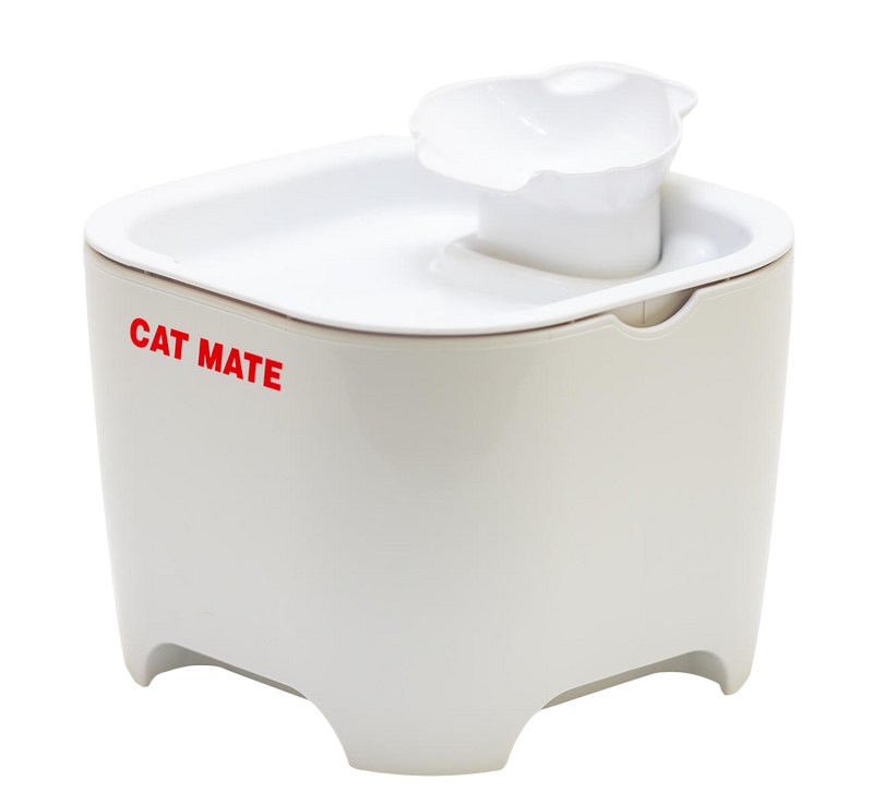 Fontaine pour animaux de compagnie à deux niveaux et trois litres – Blanc (410)