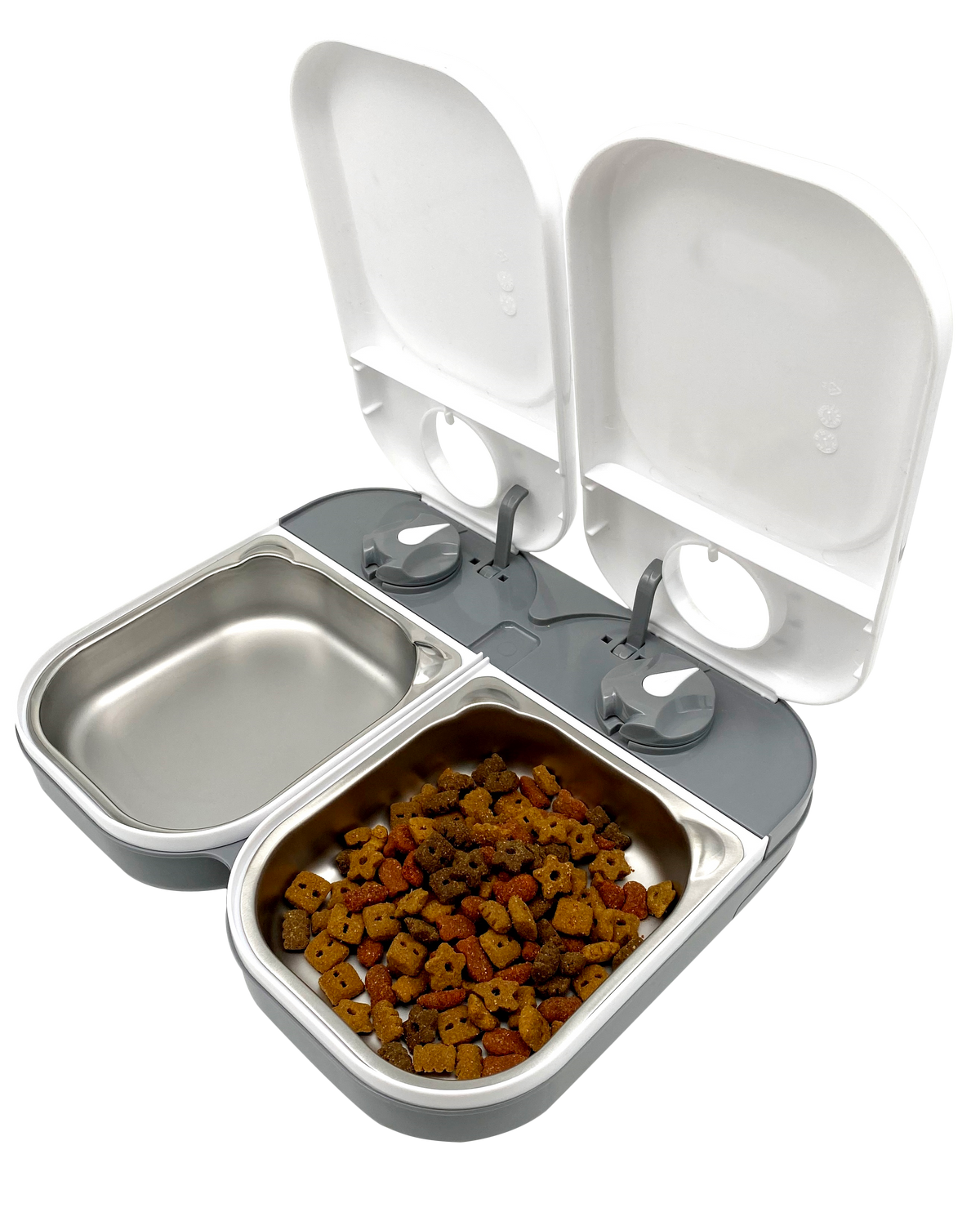 Two Meal Automatic Pet Feeder with Stainless Steel Bowl Inserts C200