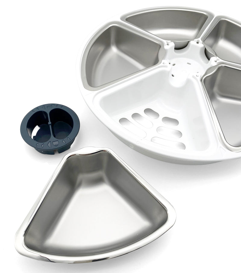 Closer Pets Stainless Steel Inserts x 5 for Five-meal Automatic Pet Feeders (Bowls Only)